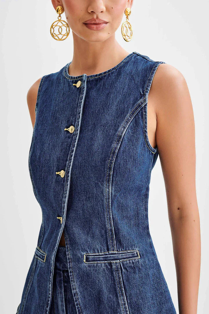 Zyndra - Getailleerde Denimset voor Dames