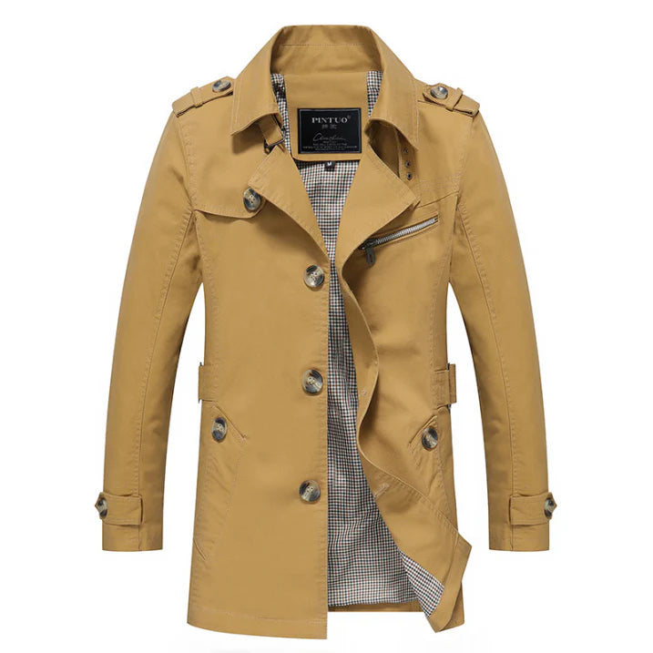 Heren Trenchcoat | Dubbel Rij | Regenjas Voorjaar & Herfst