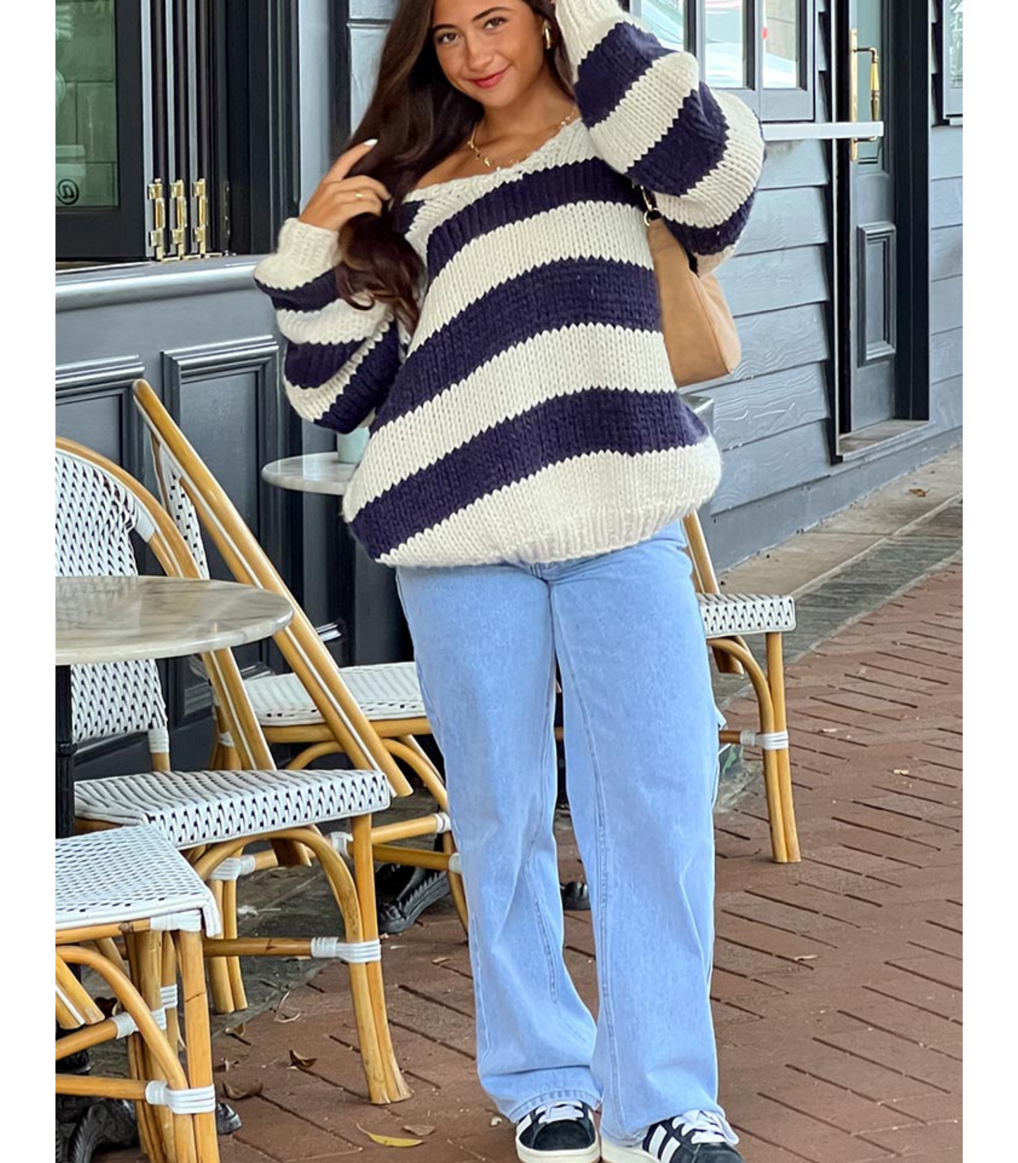 Romina - Oversized Gestreepte Trui