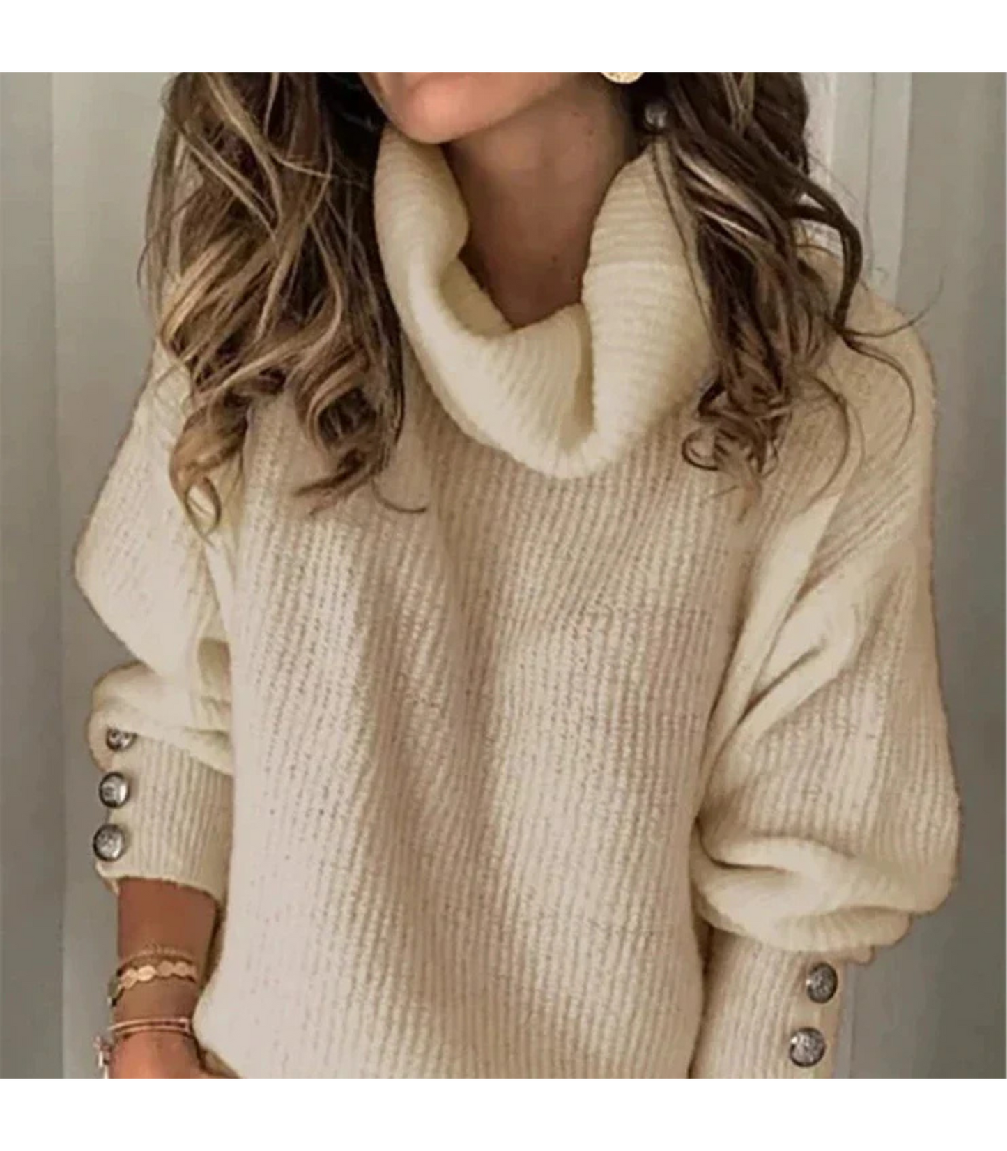 Marlinde - Warme dames sweater met col