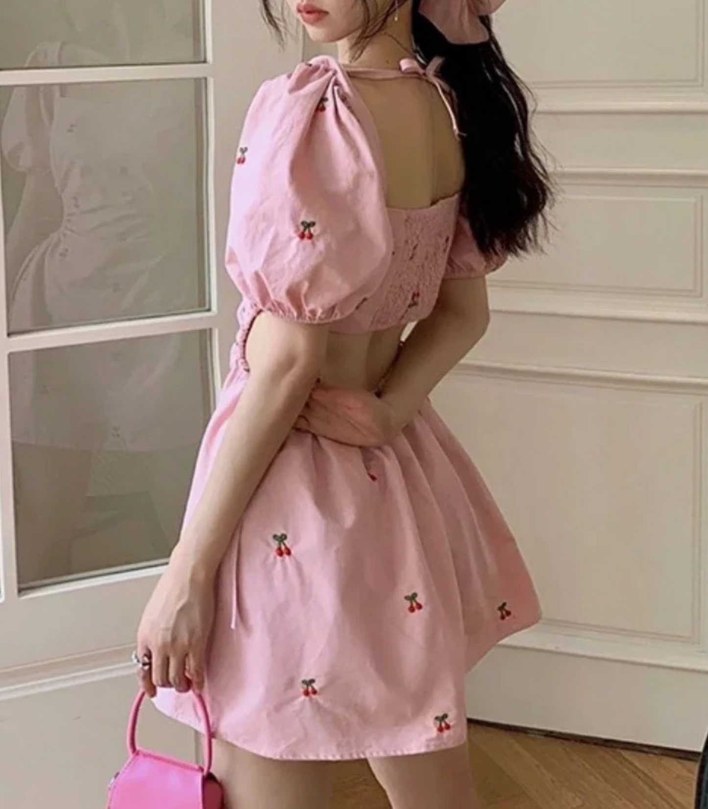 Zina - Zomerjurk Roze met Halfopen Rug