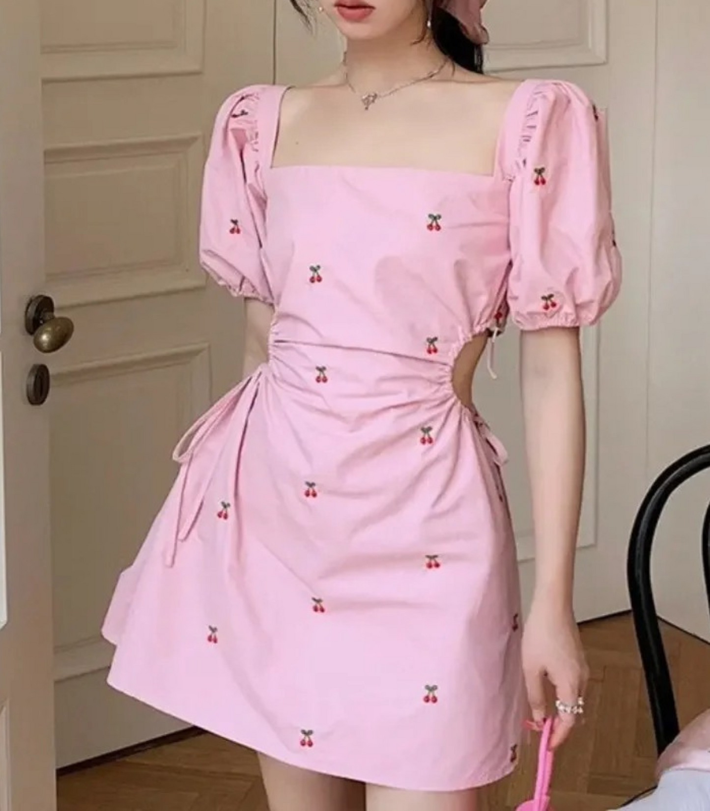 Zina - Zomerjurk Roze met Halfopen Rug