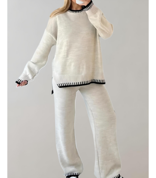 Jolie - tweedelige set met gebreide top en wijde broek