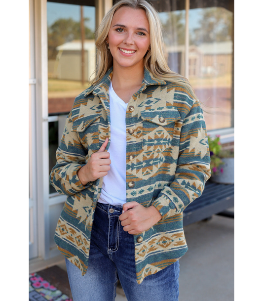 Loena - Lange vest met patroon
