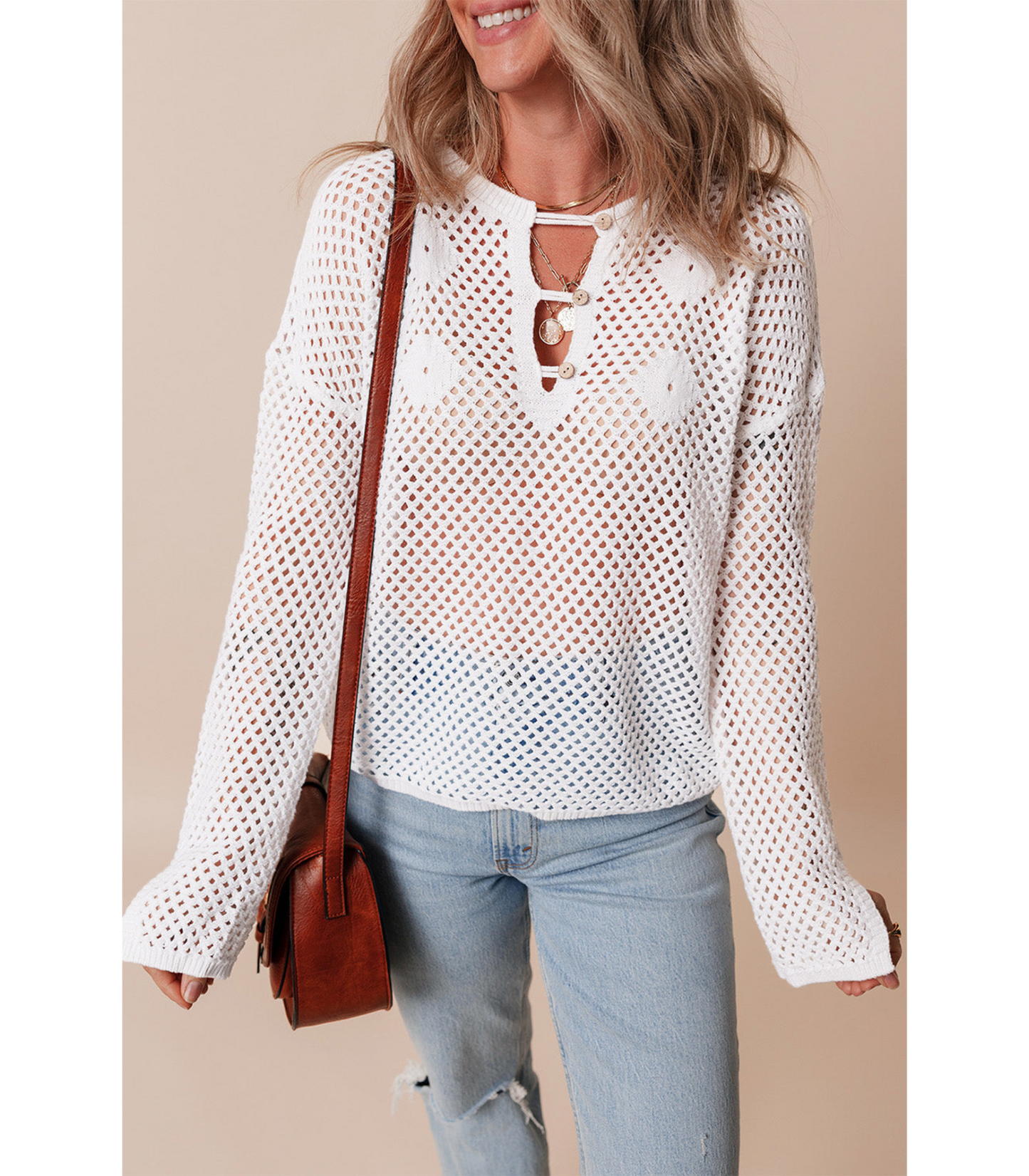 Tina - opengebreide pullover