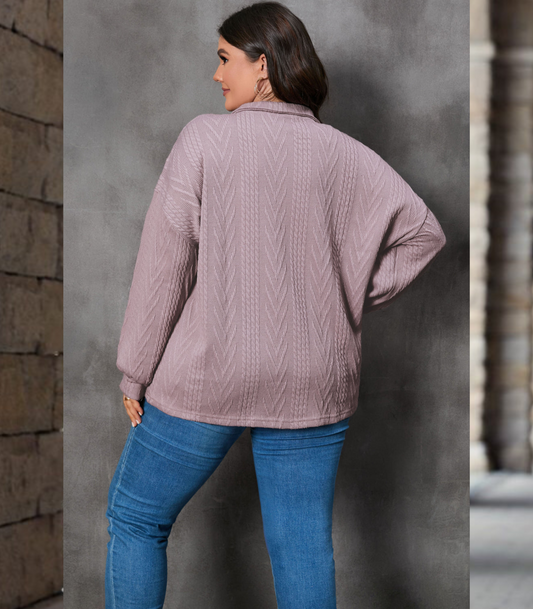 Silje - Oversized pullover met v hals en rits