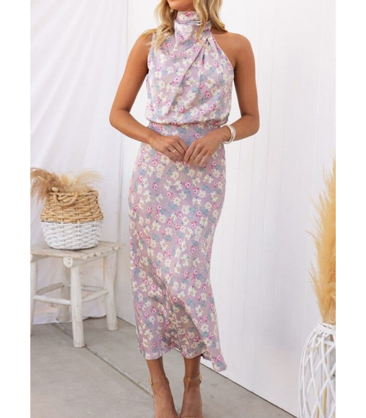 Selene - Mouwloze Jurk met Bloemenprint