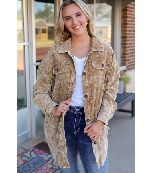 Marcella - Lange jacket met knoop sluiting