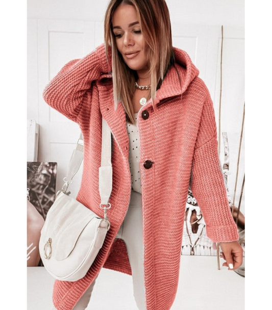 Mirthe  - Gebreid vest met capuchon