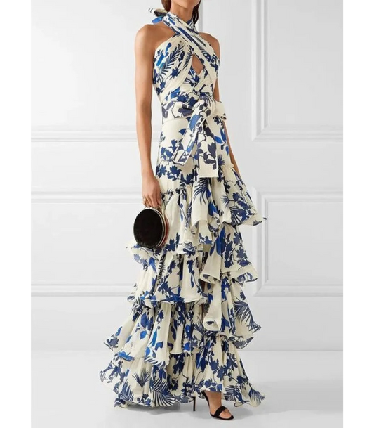 Lincey - Zomerjurk met Ruches en Bloemenprint