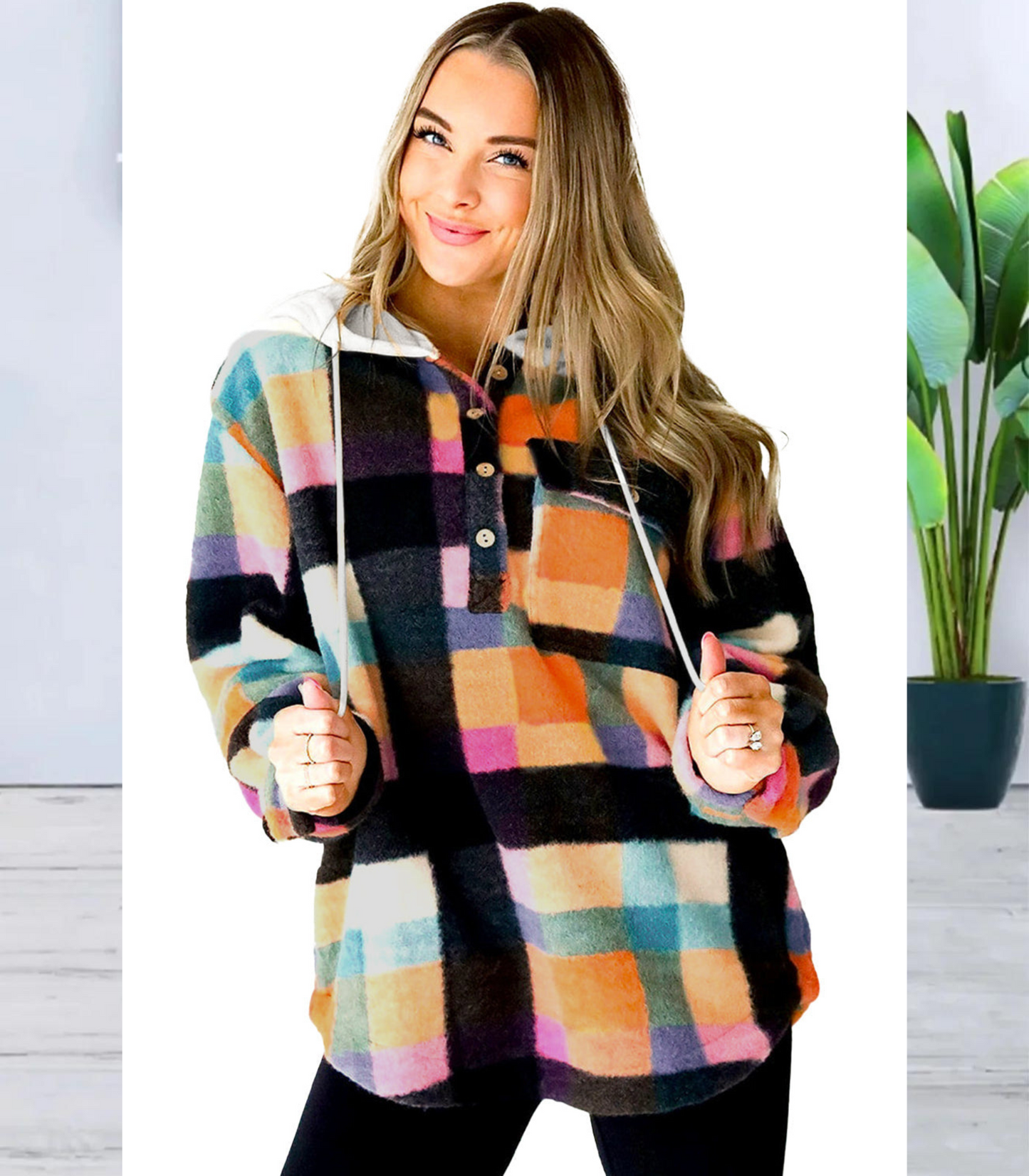 Marit - Multicolour geruite hoodie
