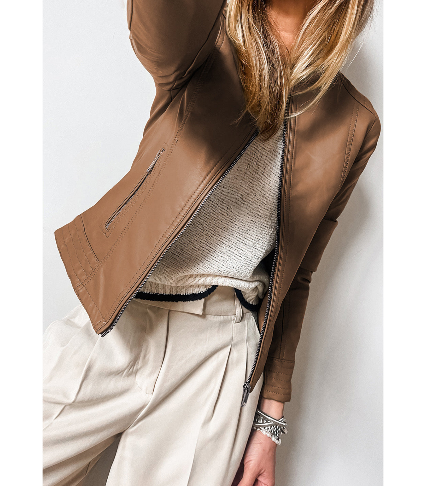 Sakina - Lerenlook jacket