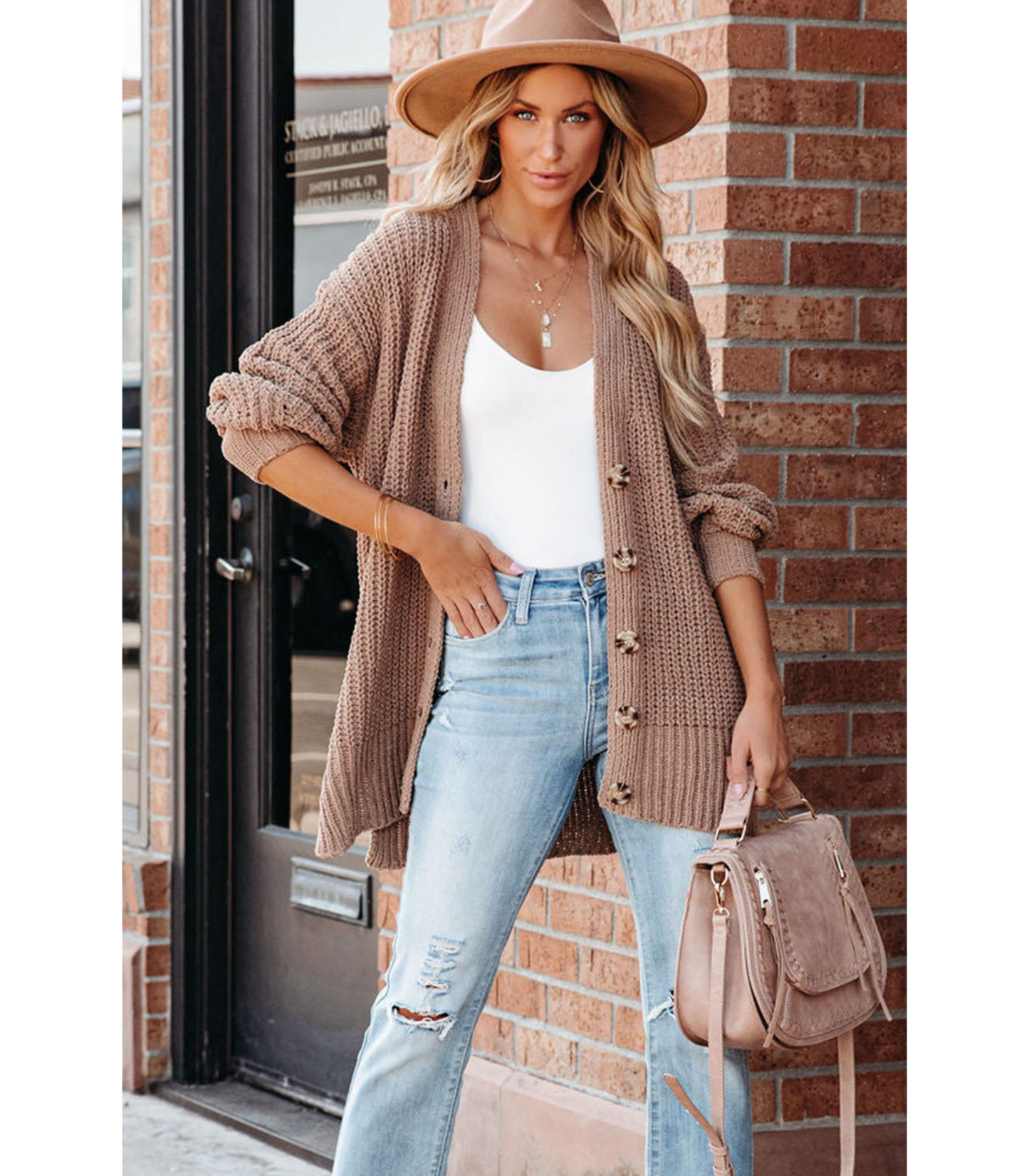 Amy - gebreide cardigan met knoopsluiting