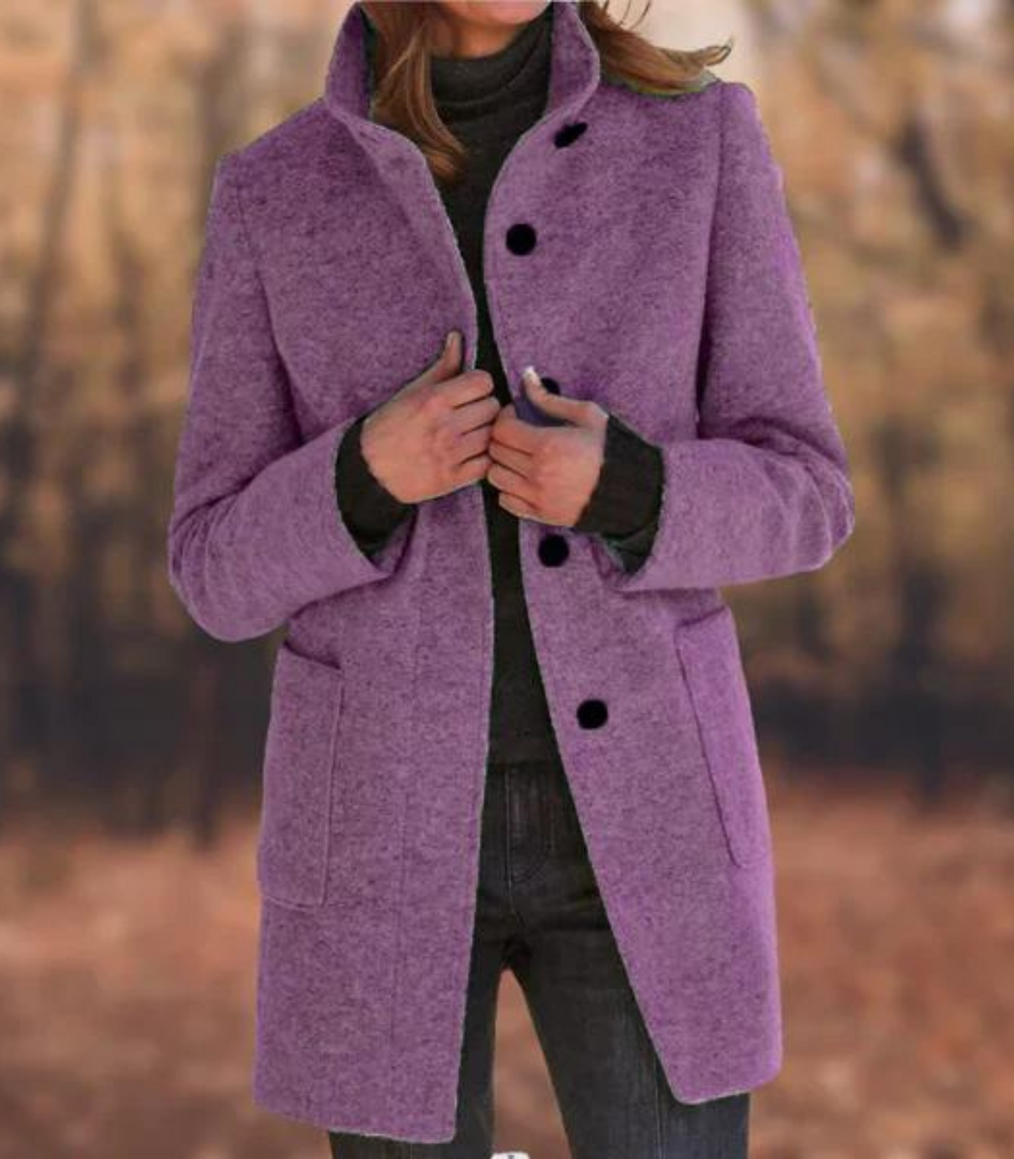 Rita - long coat with buttons