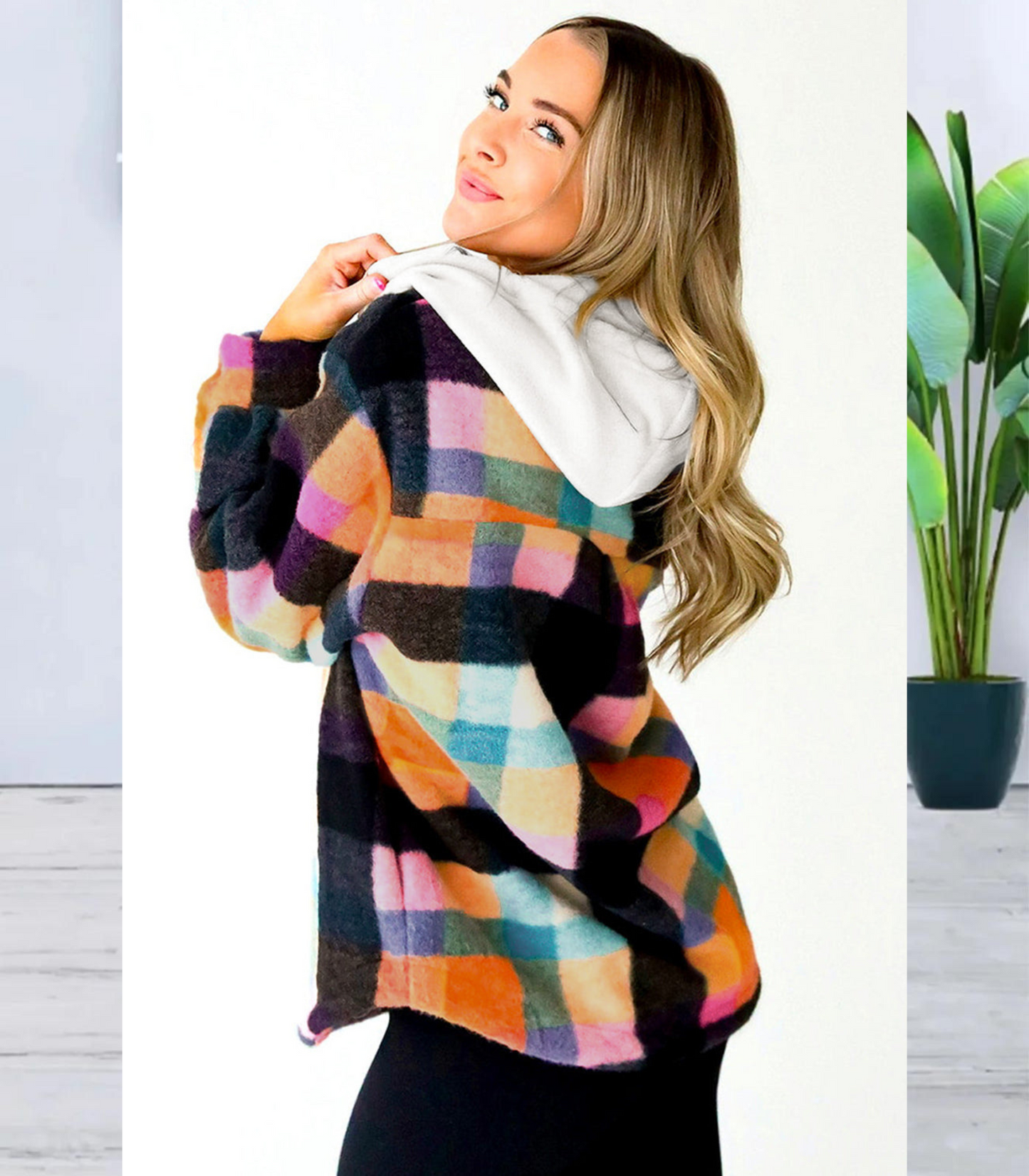 Marit - Multicolour geruite hoodie