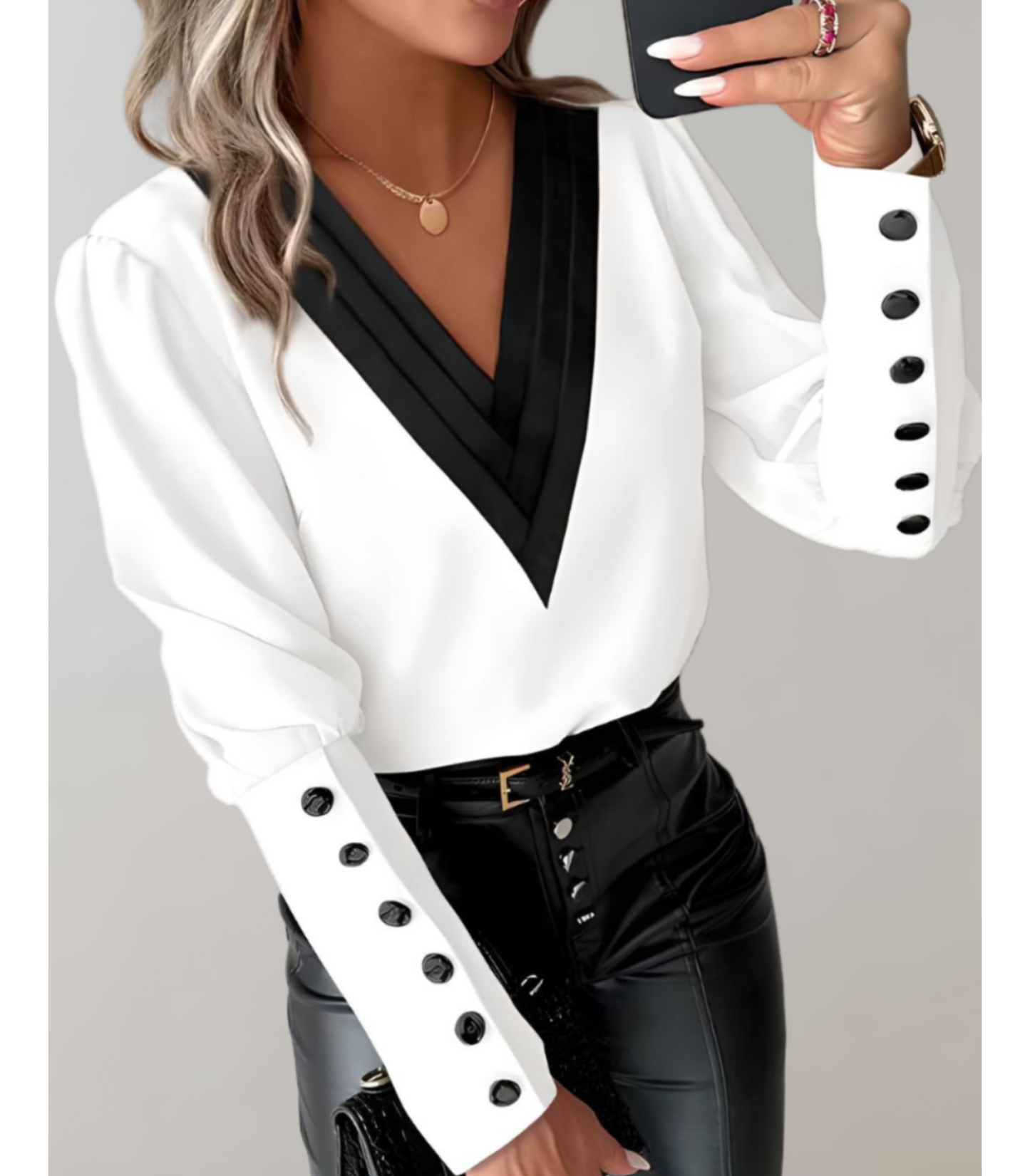 Mara - longsleeve top met V-hals