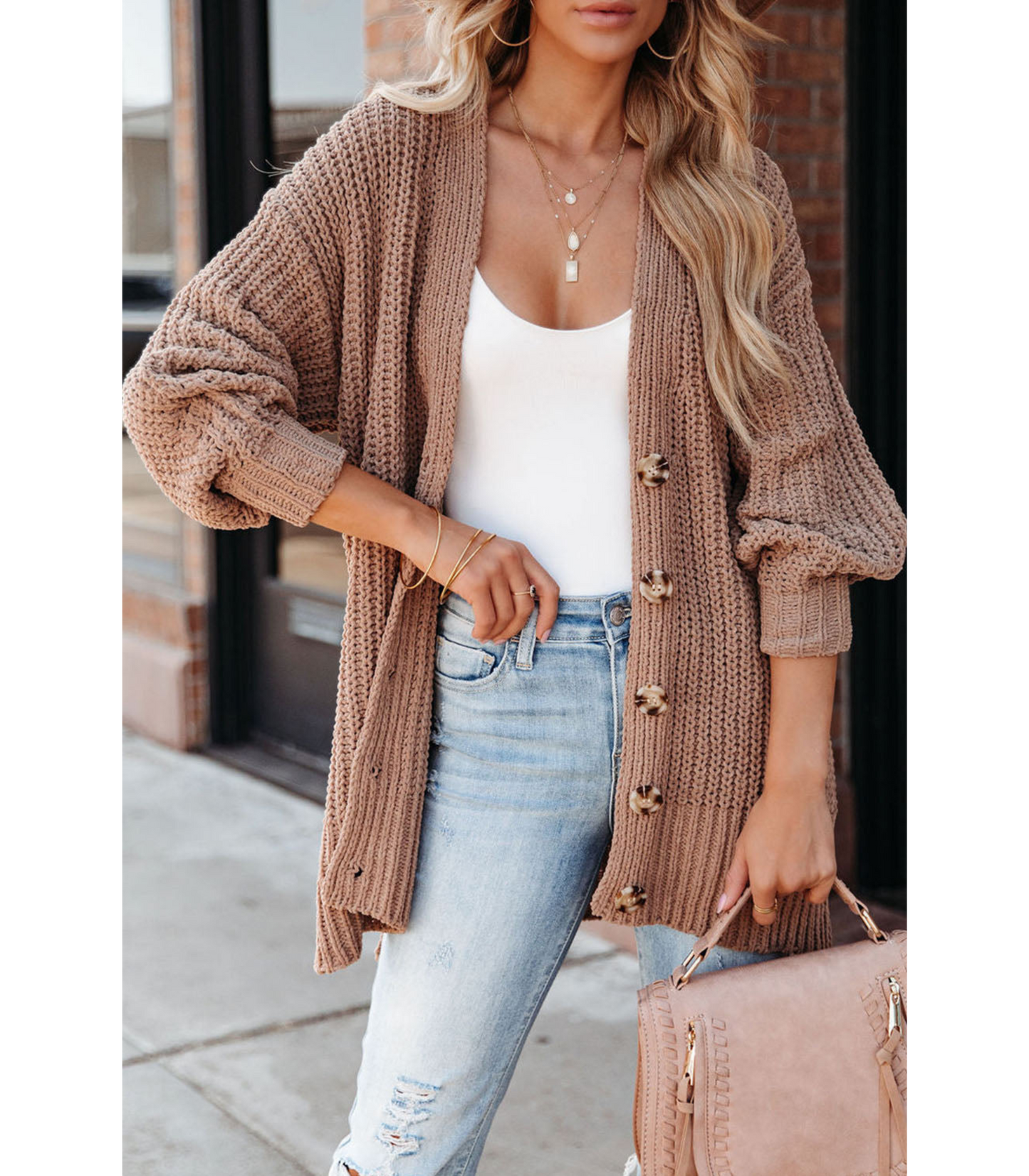 Amy - gebreide cardigan met knoopsluiting