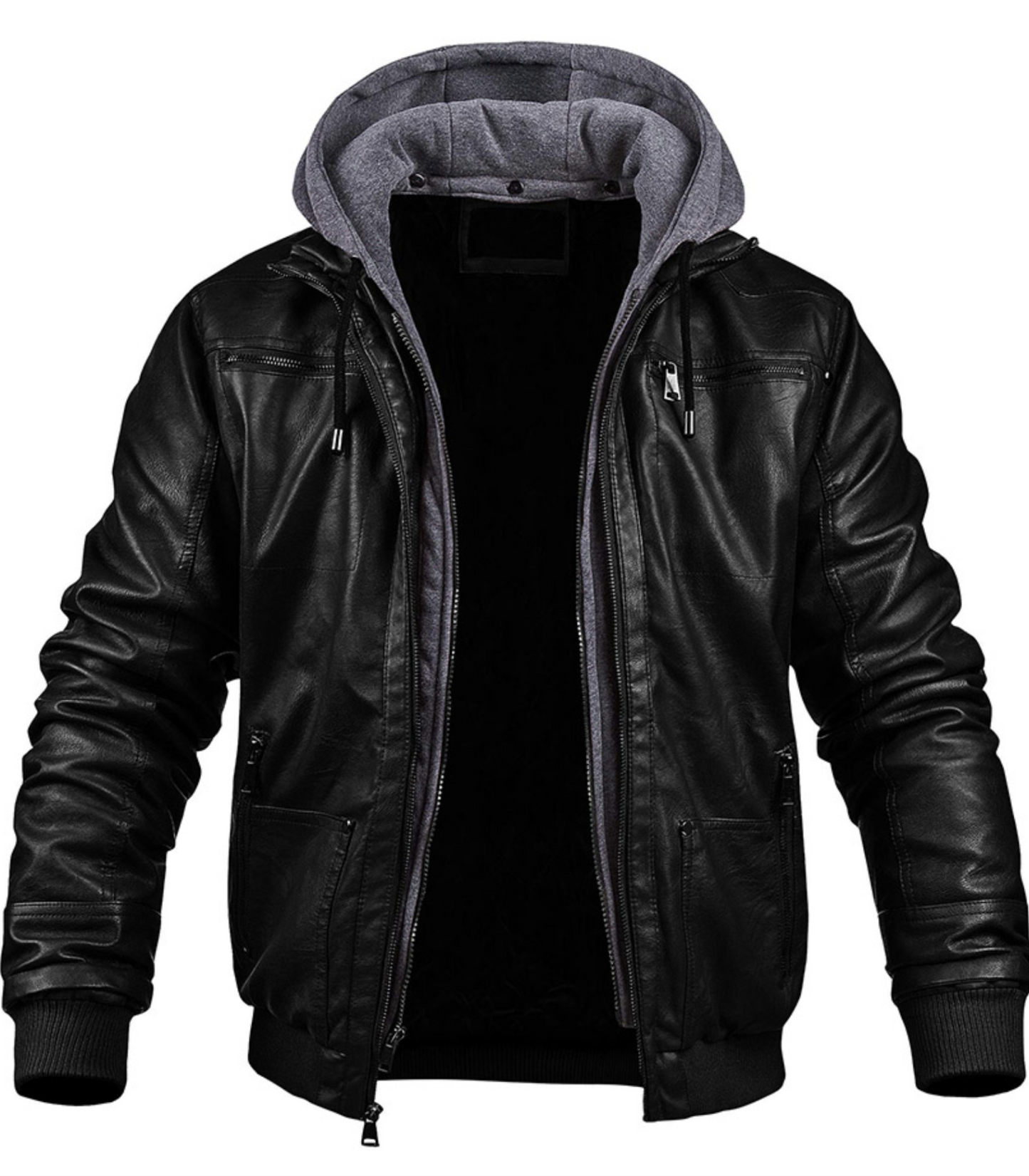 Jackson - leather-look winter coat with hood
