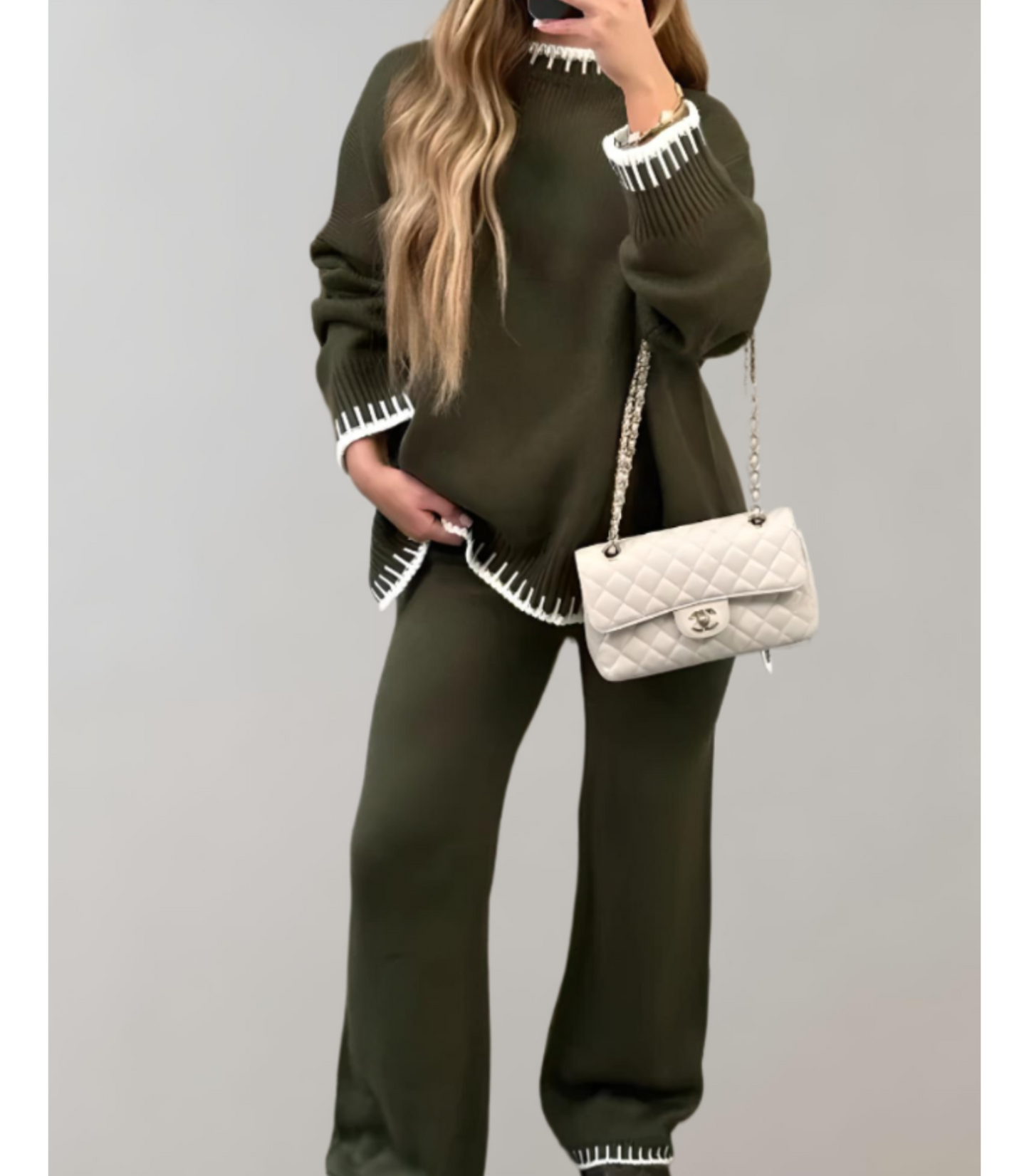Jolie - tweedelige set met gebreide top en wijde broek