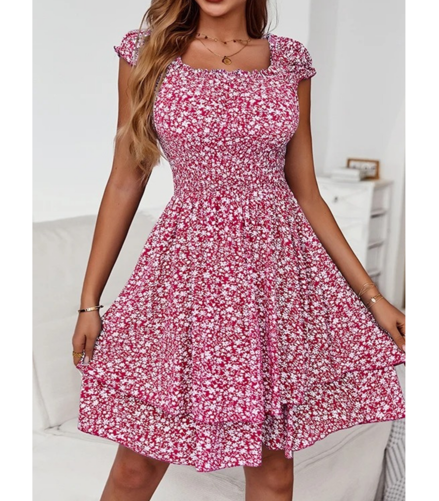 Aster - Off shoulder zomerjurk