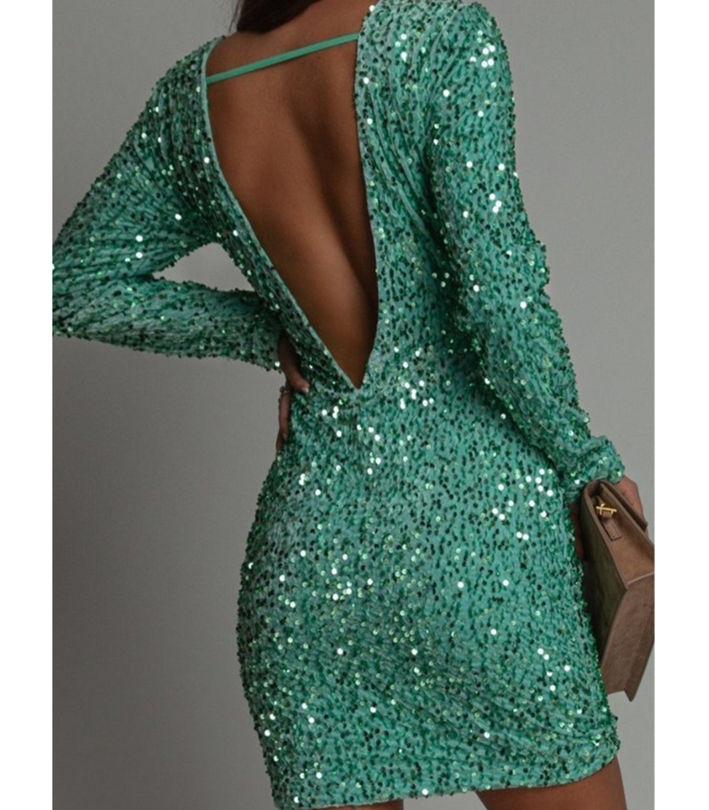 Ariana – Chique Winter Backless Glitter Feestjurk