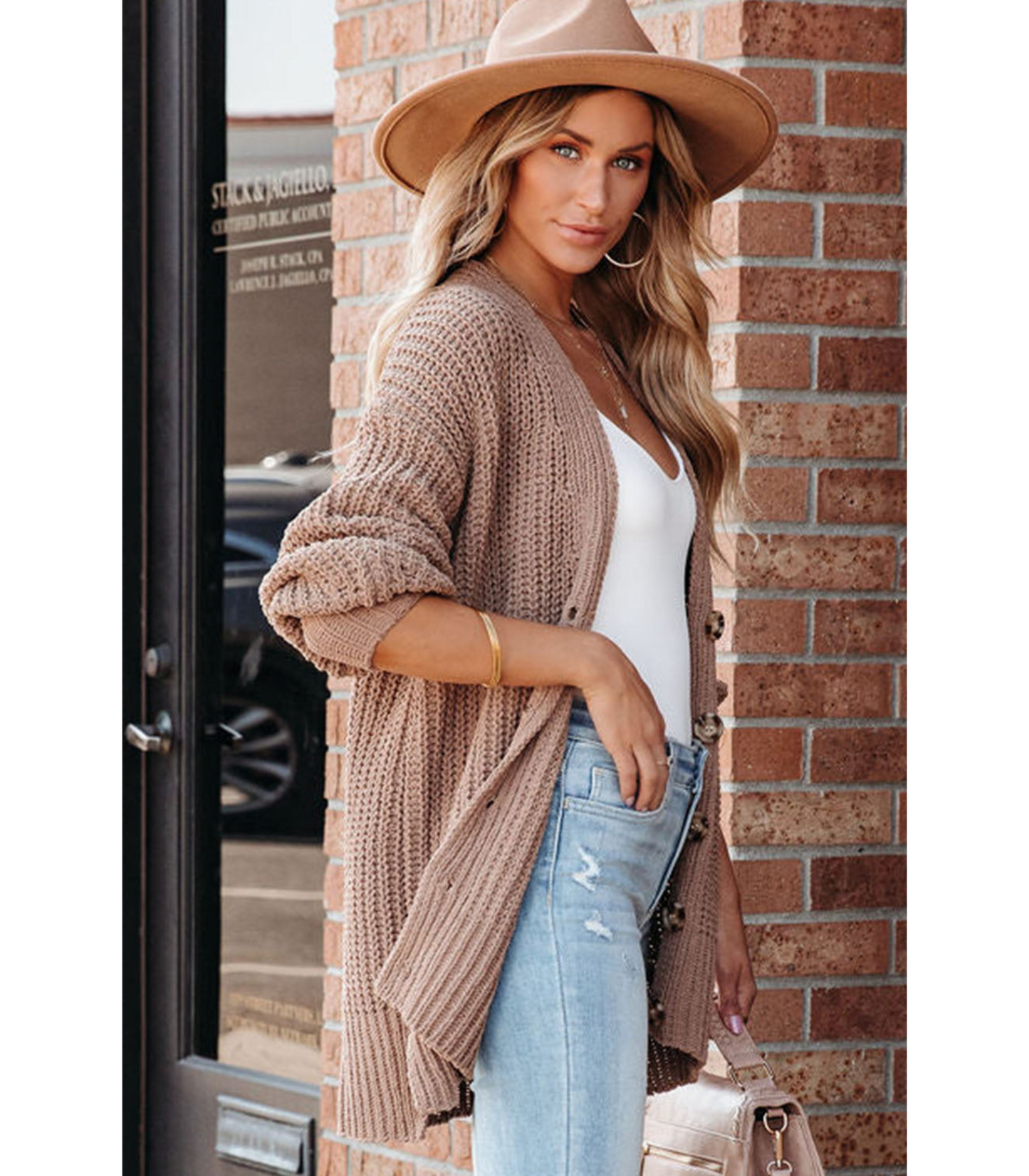 Amy - gebreide cardigan met knoopsluiting