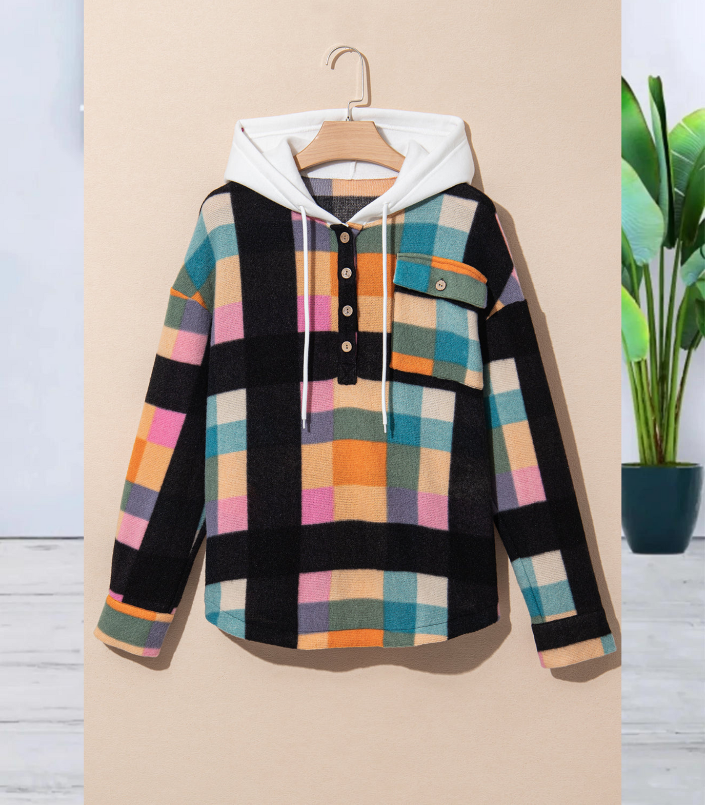 Marit - Multicolour geruite hoodie
