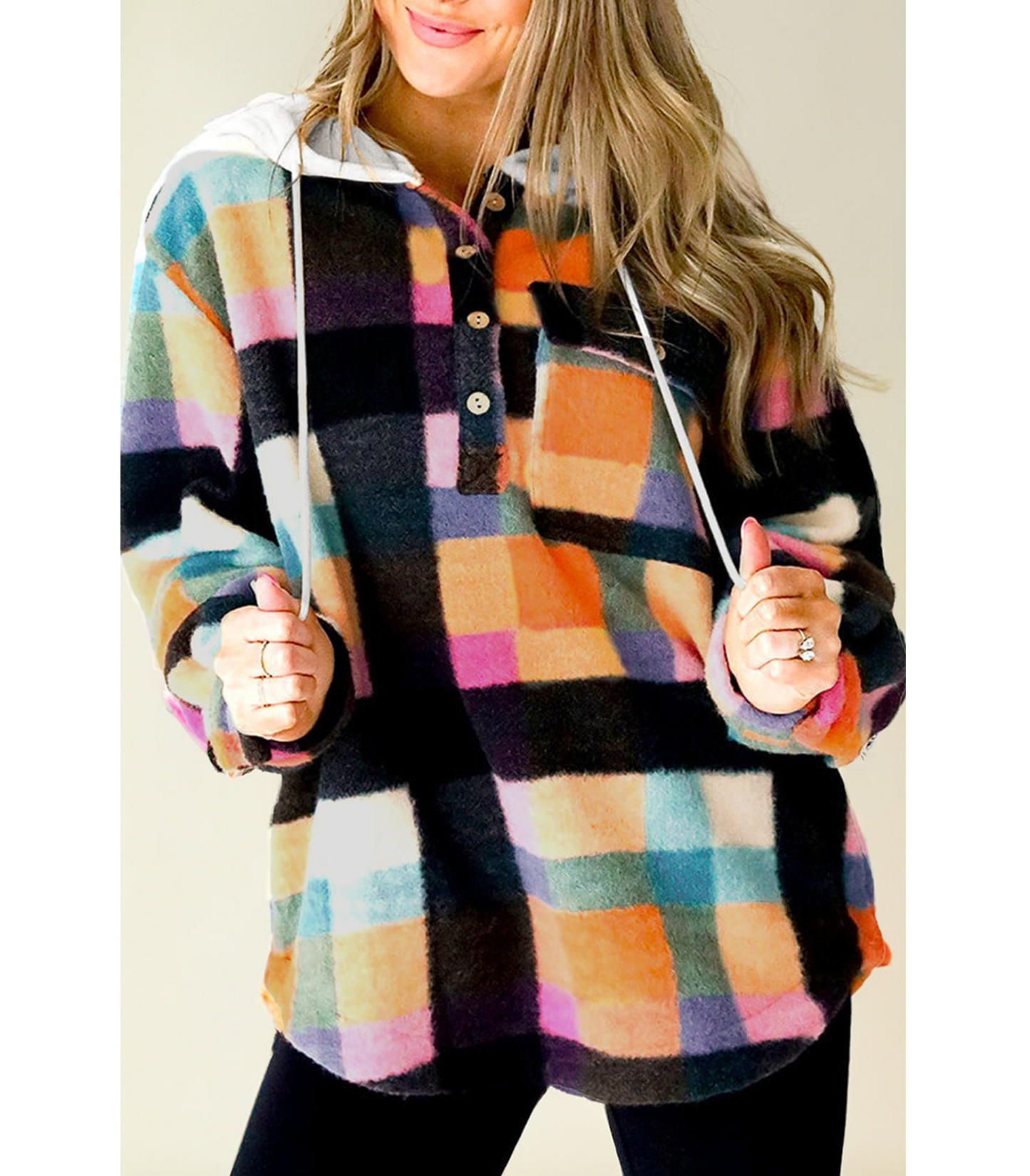 Marit - Multicolour geruite hoodie