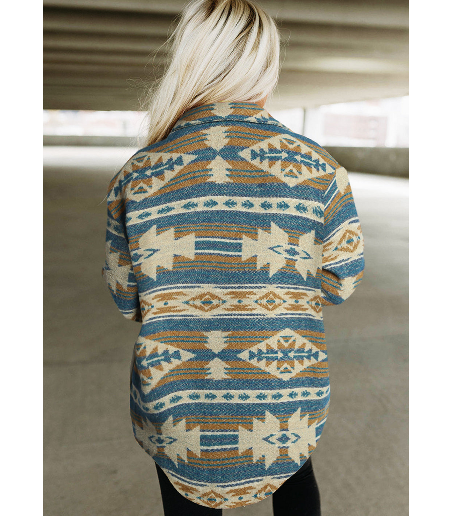 Loena - Lange vest met patroon