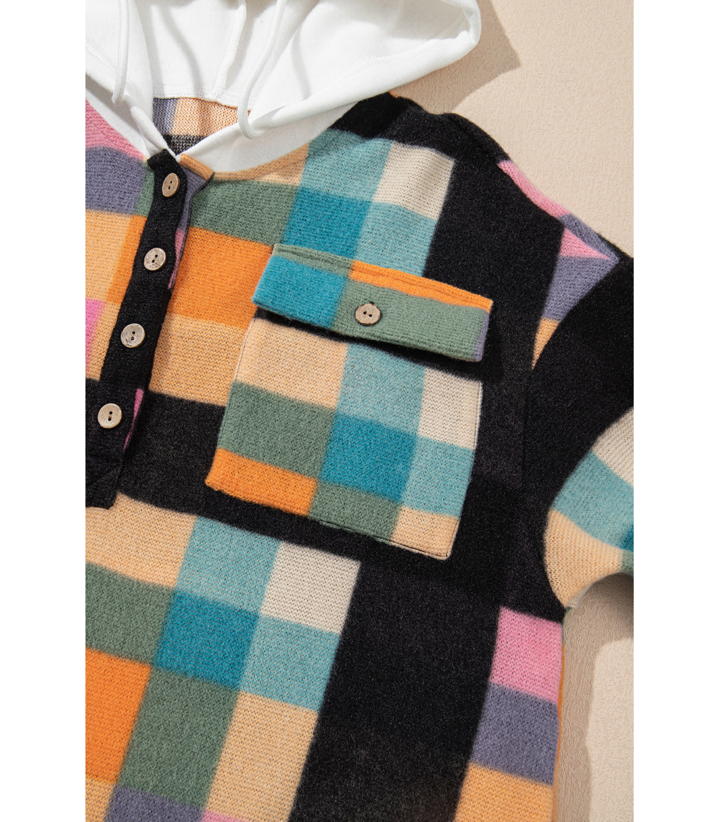 Marit - Multicolour geruite hoodie