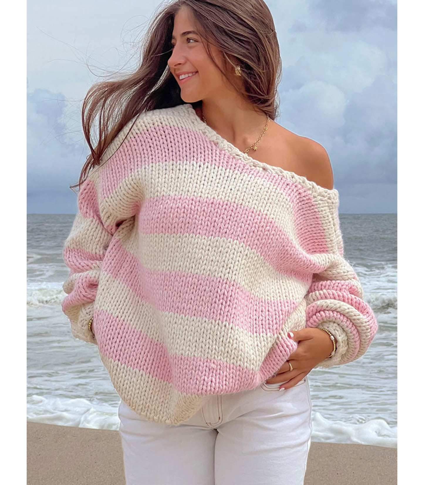 Romina - Oversized Gestreepte Trui