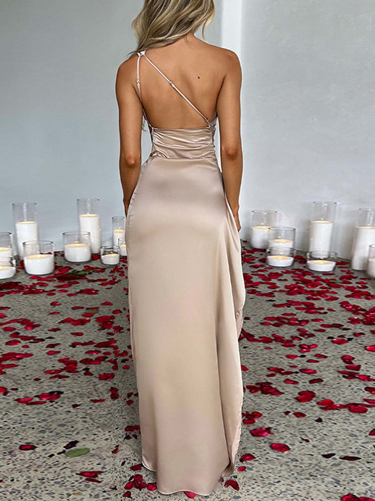 Andrea - Satin One-Shoulder Dress