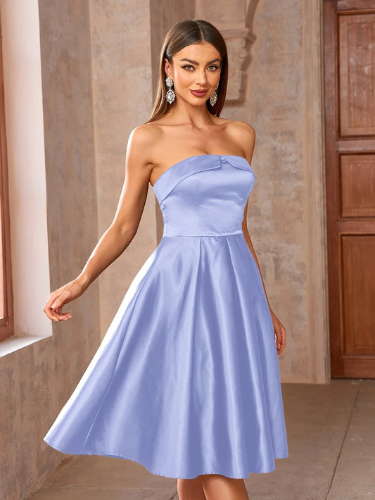 Annamaria - Strapless Satijnen Jurk offsholder