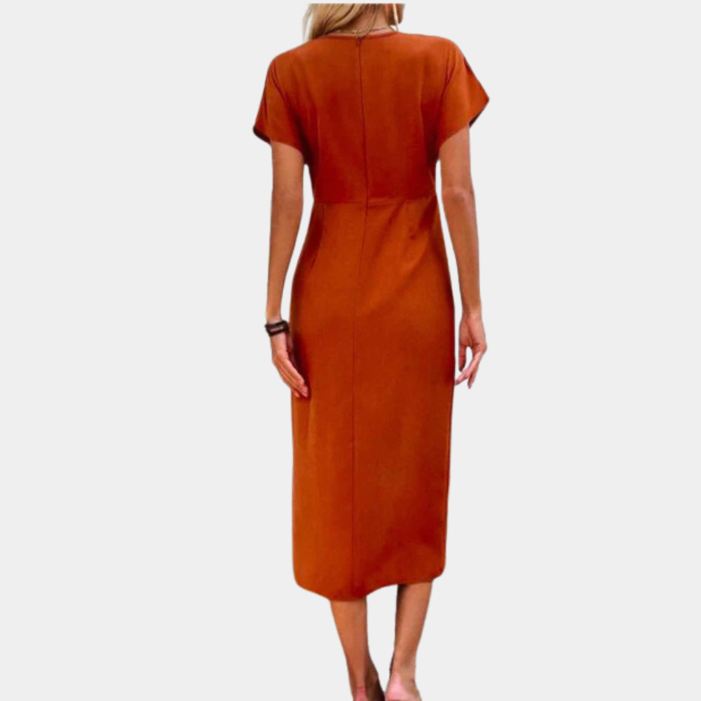 Anya - Tijdloze V-hals Midi met een moderne zomerse twist