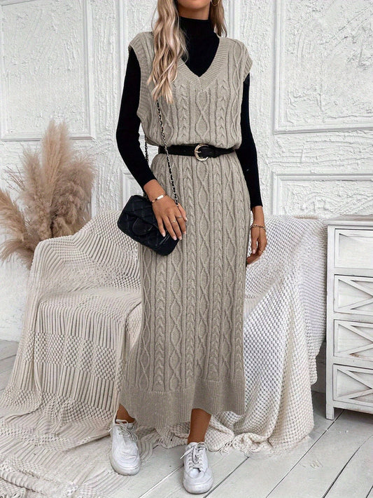 Bonita - Dames Maxi jurk met kabelpatroon