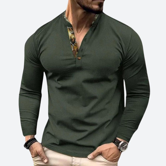 Cas - Casual T-shirt met Lange Mouwen voor Heren