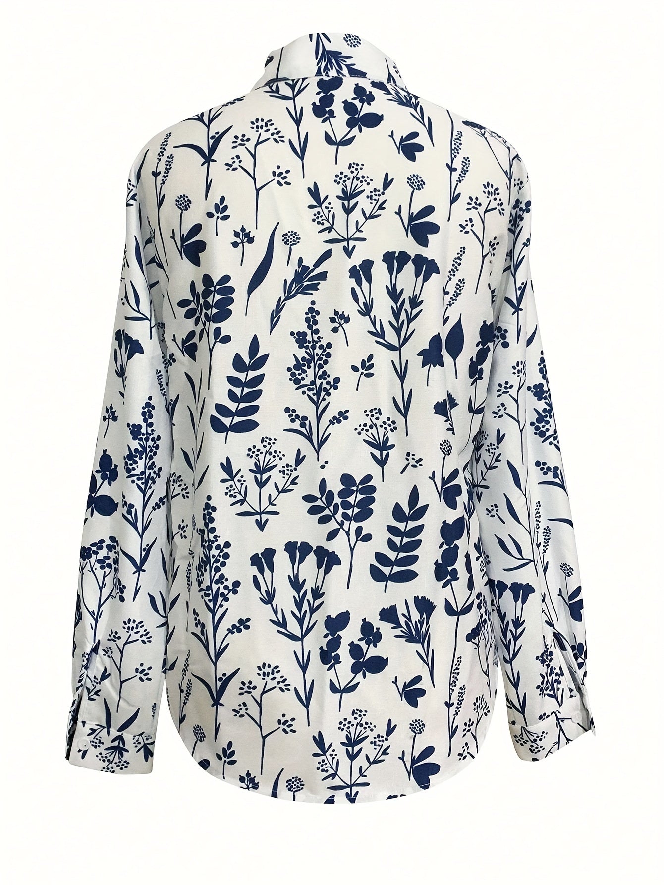 Chenaya - damesblouse lange mouwen me bloemmotief en reverskraag