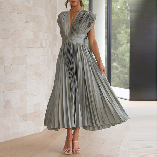 Chrissy - Damesjurk met mouwloze V hals Maxi Gala