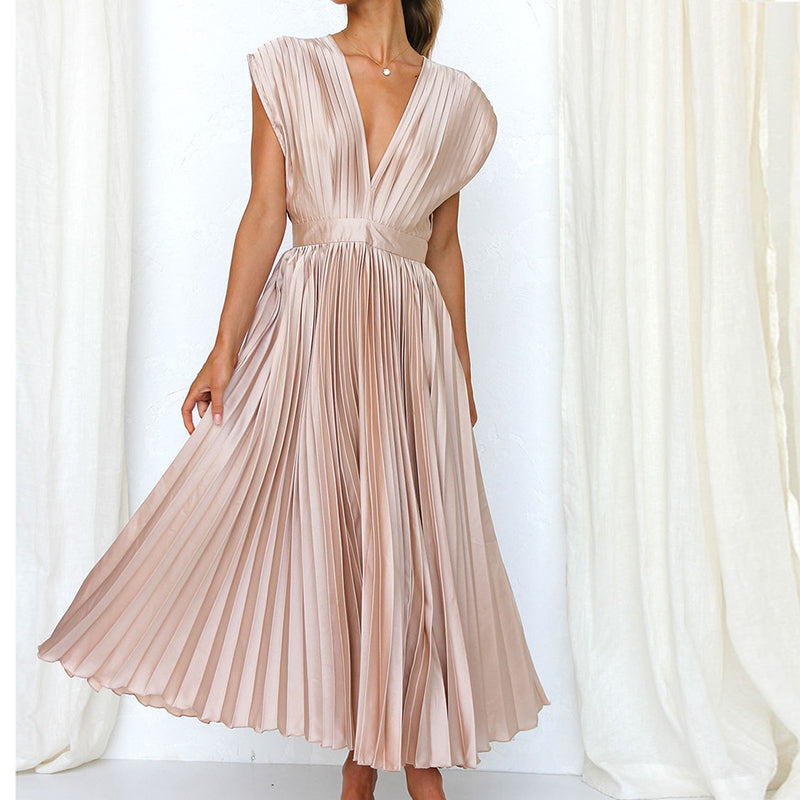 Chrissy - Damesjurk met mouwloze V hals Maxi Gala