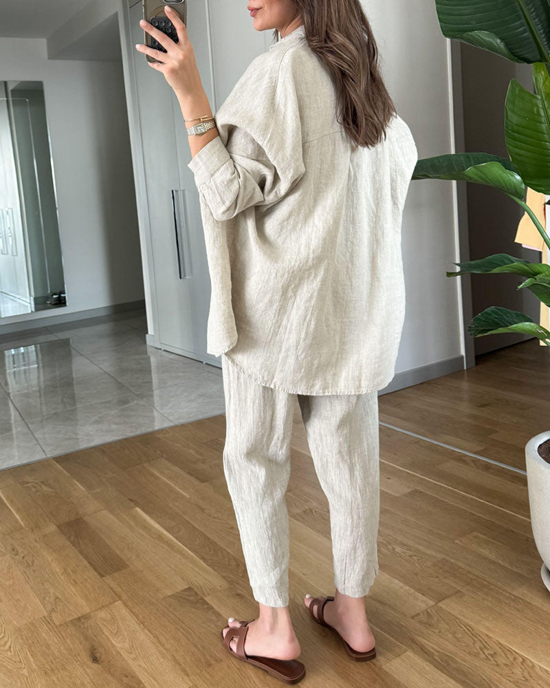 Clazina - Comfortabele Blouse en Broek Set