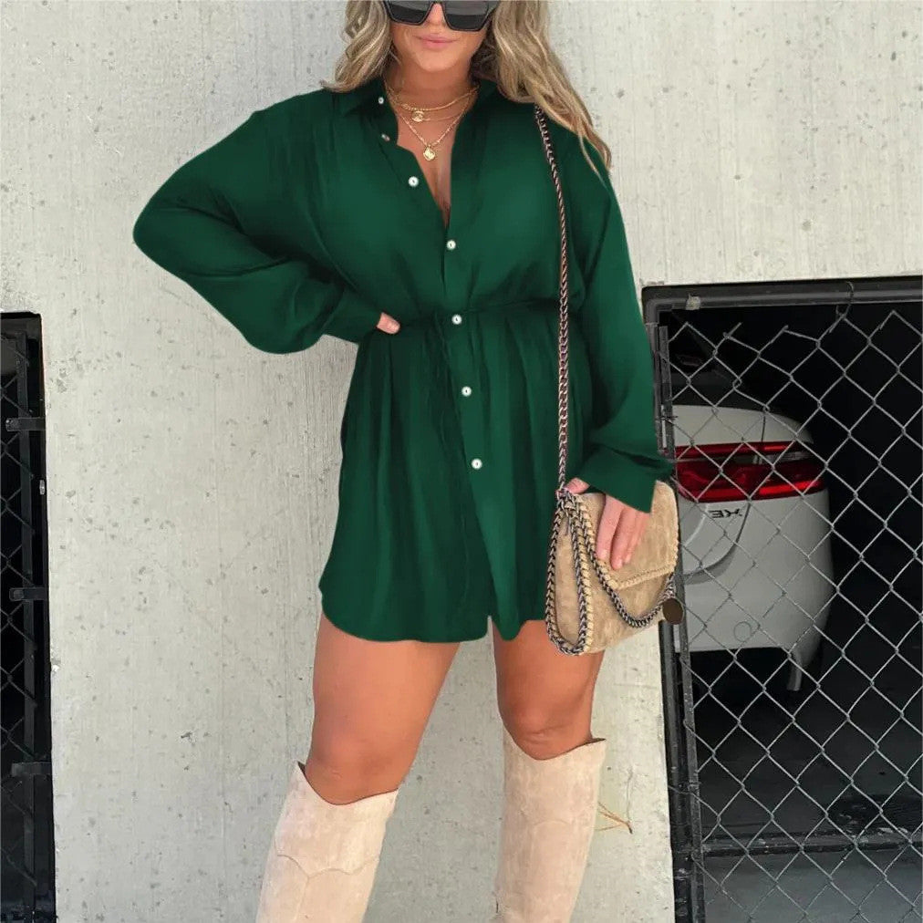 Davita - Satijnen Blouse En Shorts Set