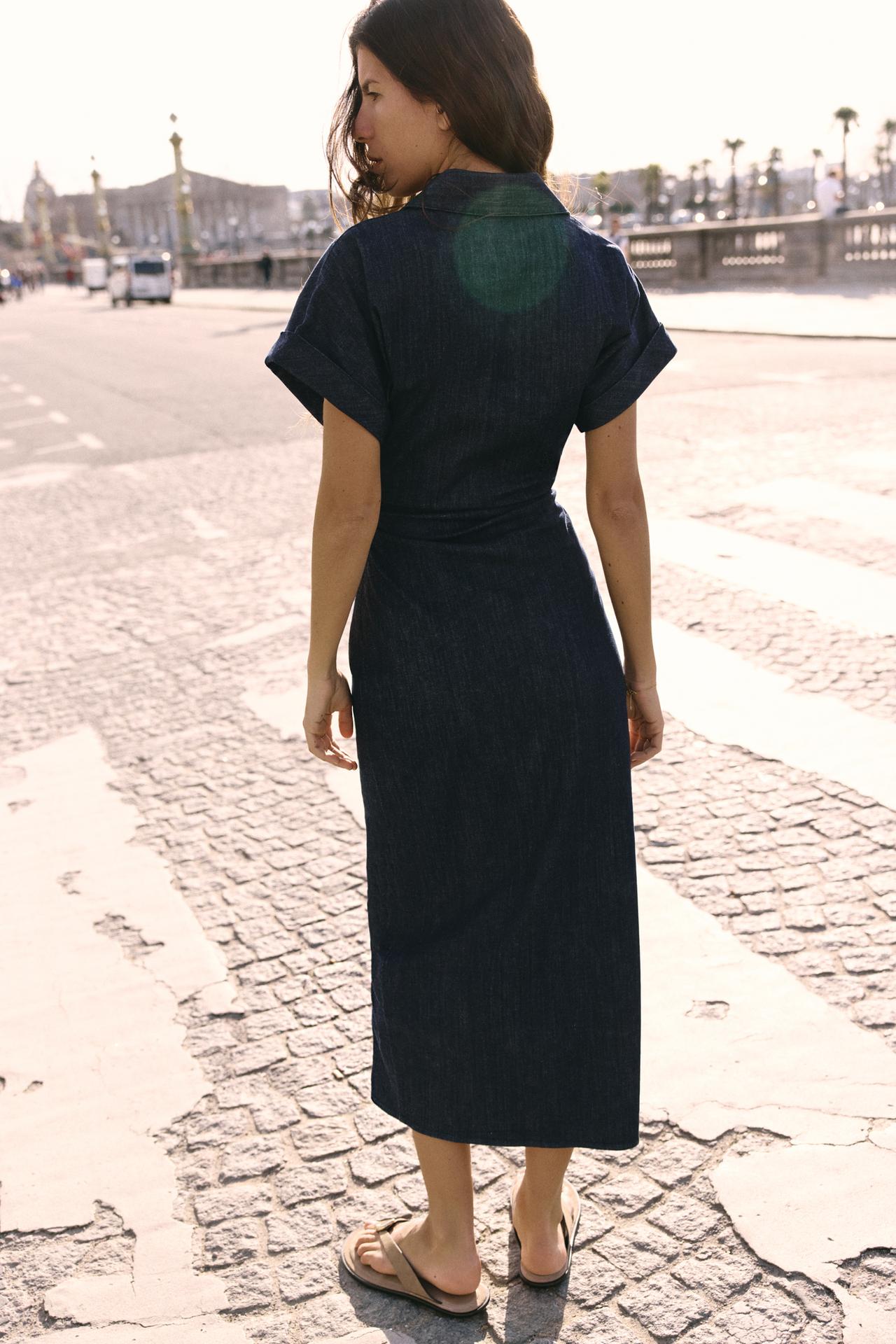 Deirdre - Denim jurk met knoopsluiting
