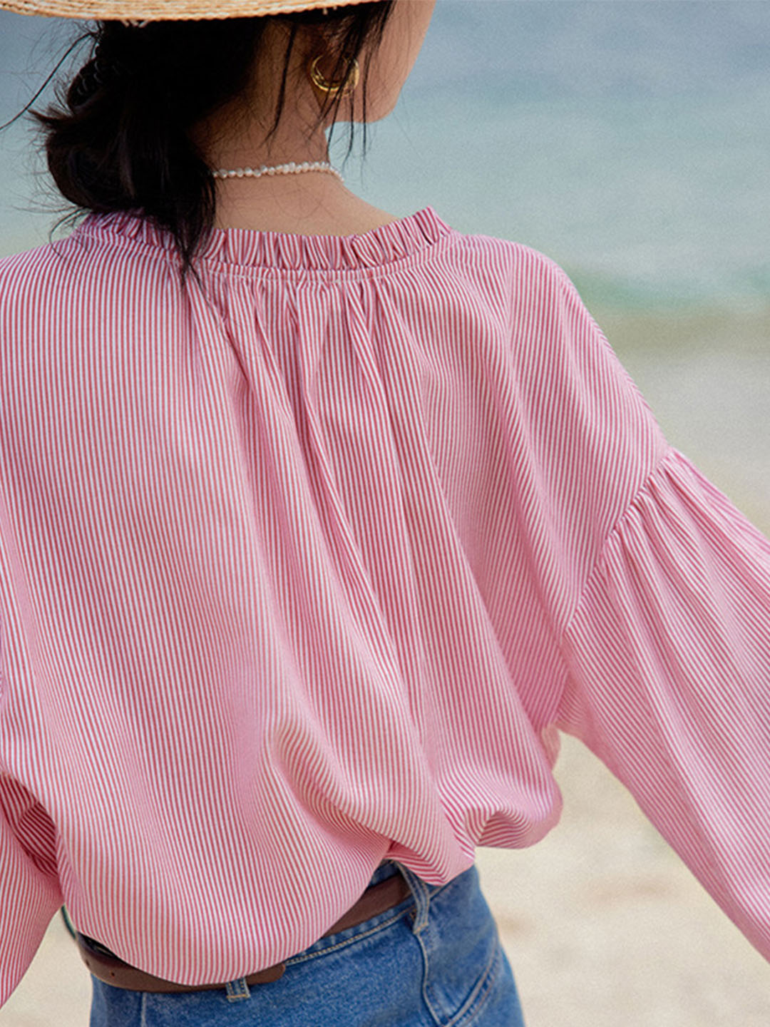 Destina - Stijlvolle Gestreepte Blouse