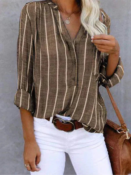 Diane - Trendy Gestreepte Blouse