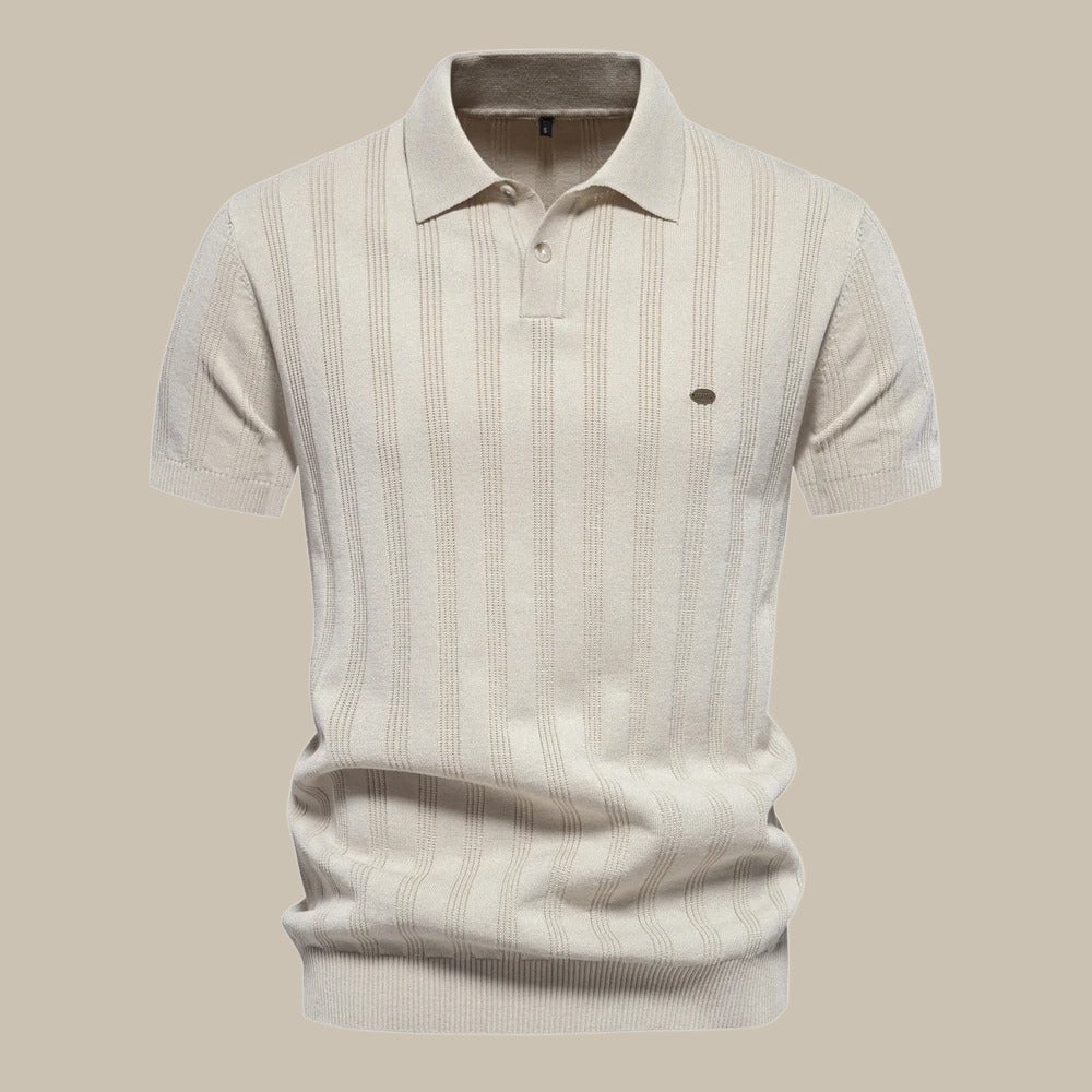 Steffan - Stijlvolle merino polo met korte mouw
