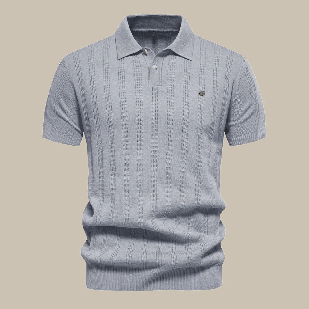 Steffan - Stijlvolle merino polo met korte mouw