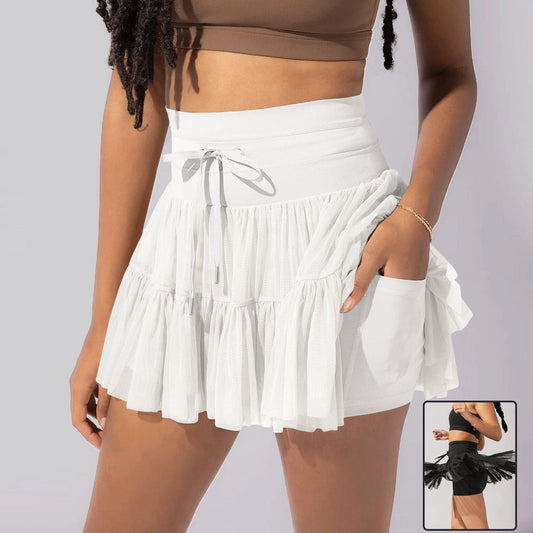 Eline - Trendy Damesrok met Plooi en Ingebouwde Shorts