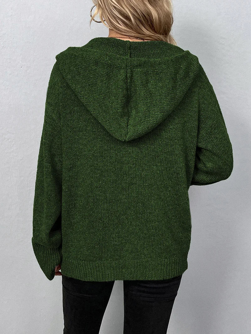 Elise – Stijlvol Gebreid Vest met Capuchon