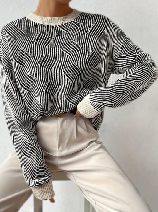 Elysa - Elegante abstracte gebreide trui