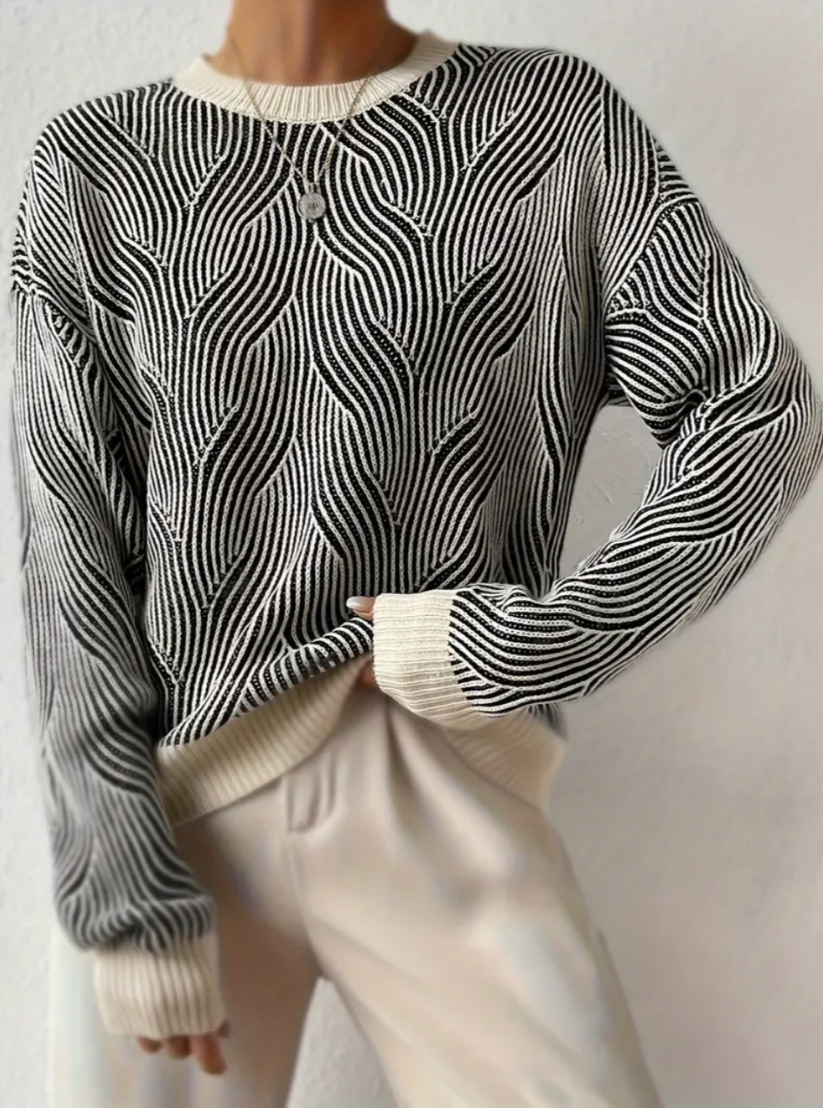 Elysa - Elegante abstracte gebreide trui